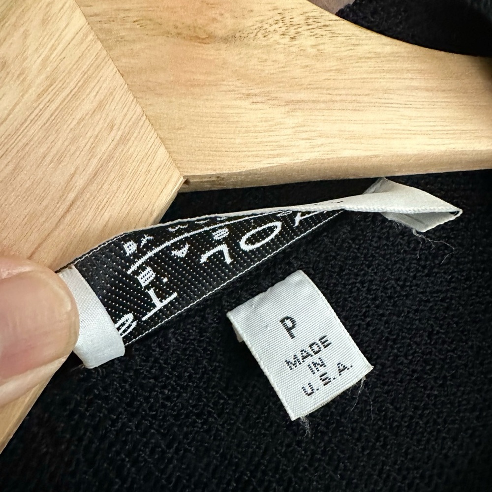 Vintage ST. JOHN Basics Santana Knit Open Front Long Cardigan in Black Sz S - Picture 12 of 16